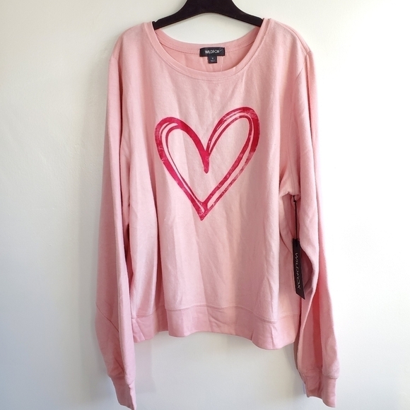 New Wildfox Sketchy Heart Knox Pullover Sweatshirt NWT Size Small - Picture 3 of 7